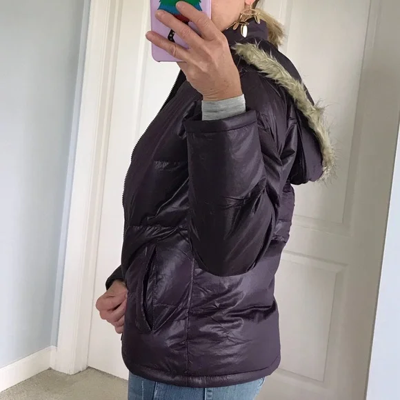 Purple Hooded Puffer Jacket - Picture 9 of 11